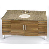  Daytona 60'' Vanity for Single Bowl Cut-Out Stone Countertops with Multiple Finishes, Sink and Frame & Hardware Option