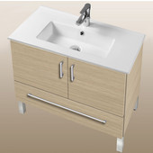 Daytona Collection 30'' 2-Door/1-Drawer Bathroom Vanity in Pickled Oak with Polished or Satin Leg Frame and Hardware with Multiple Sink Top Options
