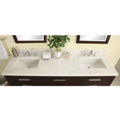 Empire 1-1/4'' Euro Marble Carrera White Vanity Top without Undermount Bowl, 61'' W