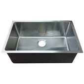  Legend Collection 32'' Handmade Real 18-Gauge 304 Stainless Steel 3/4'' (19mm) Radius Single Bowl Kitchen Sink, 32'' W x 19'' D x 9'' H