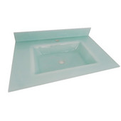  Murano Glass Vanity Top, White, 24''W x 19-1/2''D x 5-1/2''H