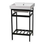  New South Beach 18'' Bathroom Vanity Console in Black Stainless Steel for New City 18'' Sink Top, 16-3/5'' W x 15-4/5'' D x 31-1/5'' H
