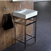  New South Beach Vanity Console in Satin Stainless Steel for 18'' New City Sink