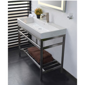  New South Beach Vanity Console in Satin Stainless Steel for 40'' Milano Sink