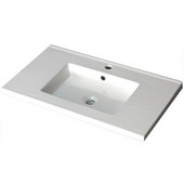  30'' Pearl Ceramic Sink Top with Single Hole or 8'' Drill Hole in White, 30'' W x 18-7/64'' D x 6'' H