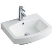 Empire Royale 21'' Single Hole Round Front White Ceramic Sink, 20''W x 16-1/2''D x 7''H