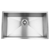 Empire 10mm (3/8'') Radius 16 Gauge Commercial Grade Single Undermount Sink in Satin Stainless Steel, 32''W x 19''D x 10''H