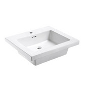  Tribeca 25X22 Ceramic Top Sink in White with 1 Hole Faucet Drill