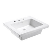  Tribeca 25X22 Ceramic Top Sink in White with 8'' Faucet Drill