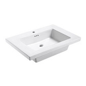 Tribeca 31X22 Ceramic Top Sink in White with 1 Hole Faucet Drill