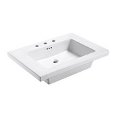  Tribeca 31X22 Ceramic Top Sink in White with 8'' Faucet Drill