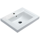 Empire Venice 24'' Ceramic Sink in White, 1 Hole