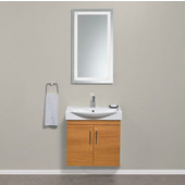  Wall Hung Daytona 2 Doors Bathroom Vanity for 26'' Ipanema Ceramic Sink Top in Golden Wheat with Polished or Satin Hardware