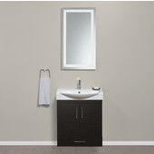 Wall Hung Daytona 2 Doors and 1 Bottom Drawer Bathroom Vanity for 26'' Ipanema Ceramic Sink Top in Blackwood with Polished or Satin Hardware