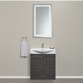  Wall Hung Daytona 2 Doors and 1 Bottom Drawer Bathroom Vanity for 26'' Ipanema Ceramic Sink Top in Greyline Gloss with Polished or Satin Hardware