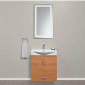  Wall Hung Daytona 2 Doors and 1 Bottom Drawer Bathroom Vanity for 26'' Ipanema Ceramic Sink Top in Golden Wheat with Polished or Satin Hardware