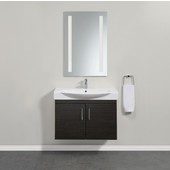  Wall Hung Daytona 2 Doors Bathroom Vanity for 34'' Ipanema Ceramic Sink Top in Blackwood with Polished or Satin Hardware