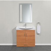  Wall Hung Daytona 2 Doors and 1 Bottom Drawer Bathroom Vanity for 34'' Ipanema Ceramic Sink Top in Golden Wheat with Polished or Satin Hardware