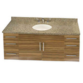  Wall-Hung Daytona 60'' Vanity for Single Bowl Cut-Out Stone Countertops with Multiple Finishes, Sink and Frame & Hardware Option