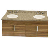  Wall-Hung Daytona 60'' Vanity for 6122 Double Bowl Cut-Out Stone Countertops with Multiple Finishes, Sink and Frame & Hardware Option
