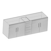  Wall-Hung Daytona 72'' Four Doors And 3 Drawers Vanity For 7322 Double Bowl for Stone Countertop with Multiple Finishes, Sink and Frame & Hardware Option