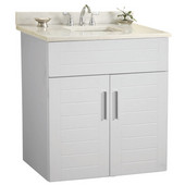  Wall-Hung Metropolitan 24'' Vanity for 2522 Stone Countertops in White Matte with Polished Hardware, 2 Doors (Wall Mounting Hardware included)