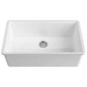  Yorkshire Undermount Collection 27'' Fireclay Rectangle Undermount Single Bowl Kitchen Sink, White, 27'' W x 18'' D x 10'' H