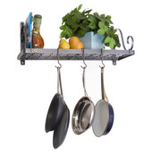 Décor Collection Bookshelf Pot Rack Made from Hammered Steel