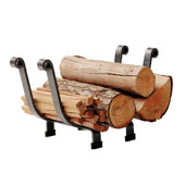  Premium Collection Indoor/Outdoor Basket Fireplace Log Rack Hammered Steel, 18''W x 9-1/2''D x 11-1/2''H