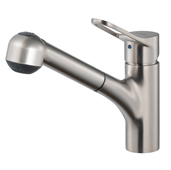  Ayr Pull Out Kitchen Faucet in Brushed Nickel, Faucet Height: 8'' H, Spout Reach: 8-9/16'' D, Spout Height: 5-1/2'' H