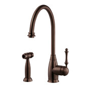  Charlotte Traditional Kitchen Faucet with Sidespray in Oil Rubbed Bronze, Faucet Height: 15-3/16'' H, Spout Reach: 9'' D, Spout Height: 10'' H