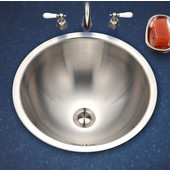  Opus Series Topmount Lavatory Conical Sink with overflow hole in Stainless Steel