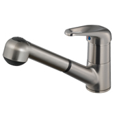  Gaia Pull Out Kitchen Faucet in Brushed Nickel, Faucet Height: 5-3/4'' H, Spout Reach: 8-11/16'' D, Spout Height: 5-5/16'' H