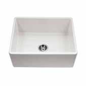  Platus Series Fireclay Apron Front or Undermount Single Bowl Kitchen Sink, White Finish, 26''W x 20''D x 10-1/8''H