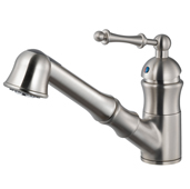  Squire Pull Out Kitchen Faucet in Brushed Nickel, Faucet Height: 7-3/16'' H, Spout Reach: 8-3/8'' D, Spout Height: 4-13/16'' H