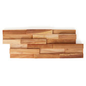  12-Pack Native 3D Teak Wood Wall Panels, 21-1/4'' W x 7'' D x 3/4'' H