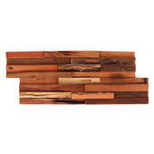  48-Pack Vintage 3D Teak Wood Wall Panels, 21-1/4'' W x 7'' D x 3/4'' H
