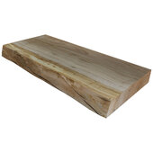  Live Edge Floating Shelf in Walnut with 2-Rod Shelf Support Bracket, Carry Capacity: 200 lbs, 24'' W x 9'' - 12'' D x 2-1/4'' H