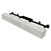  60'' Porcelain Floating Mantel Kit in White Marbled with Mounting Bracket, Load Capacity: 100 lbs, 60'' W x 6'' D x 6'' H