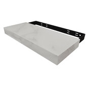  23'' Porcelain Floating Shelf in White Marbled with Mounting Bracket, Load Capacity: 200 lbs, 23'' W x 10'' D x 2-3/4'' H