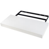  Low Profile Floating Shelf System In White, 24'' W x 10'' D x 2'' H