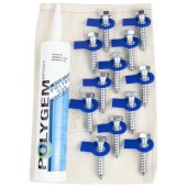  Countertop Brace Fastener Kit - Includes 12 Hex Lag Screws, 12 NoMarr Surface Protectors and Tube RTV Silicone in Zinc, 1/2'' W x 1/2'' D x 2-1/2'' H