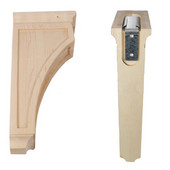  Mission Style Wood Corbel, 6''W x 3''D x 14''H
