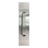  Antimicrobial 1'' Pull Mount Handle with 8'' Center to Center, Satin Stainless Steel, 4'' W x 16'' H