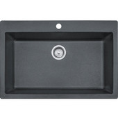  Primo Large Single Bowl Drop In Kitchen Sink, Granite, Graphite, 33''W x 22''D x 9''H