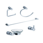 Magnifico Wall Mounted 5-Piece Bathroom Accessory Set in Chrome