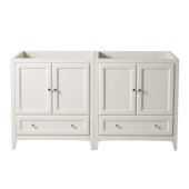  Oxford 59'' Antique White Traditional Double Sink Vanity Base Cabinets, 59'' W x 20'' D x 34'' H
