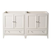  Oxford 71'' Antique White Traditional Double Sink Vanity Base Cabinets, 70-3/4'' W x 20'' D x 34'' H