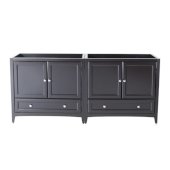  Oxford 71'' Espresso Traditional Double Sink Vanity Base Cabinets, 70-3/4'' W x 20'' D x 34'' H