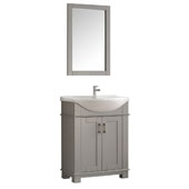  Hartford 30'' Gray Traditional Bathroom Vanity, Vanity Base: 29-1/2'' W x 19'' D x 35'' H, Sink Top: 19'' W x 11-1/2'' D x 4-11/16'' H
